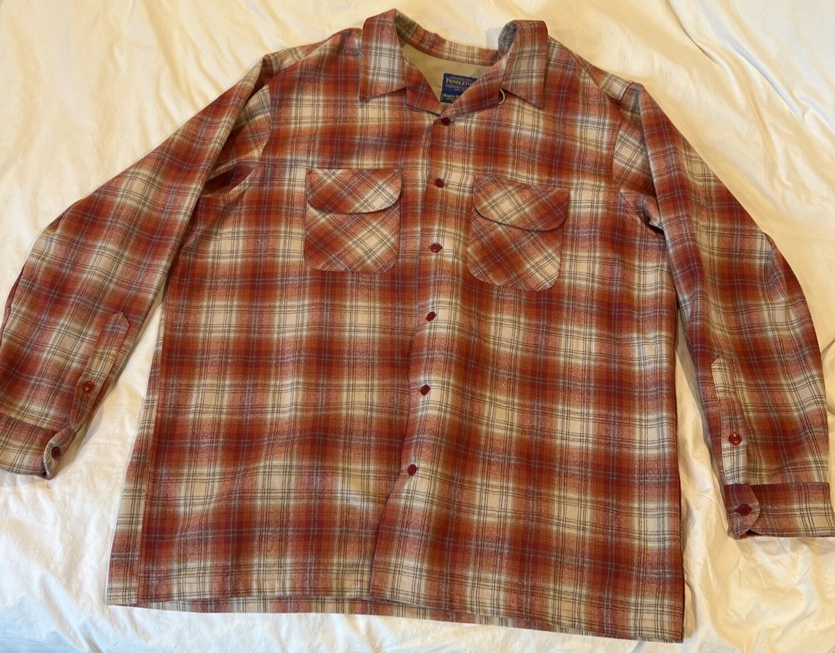 Pendleton Authentic Board Shirt Size XXL Long 100% Virgin Wool Red