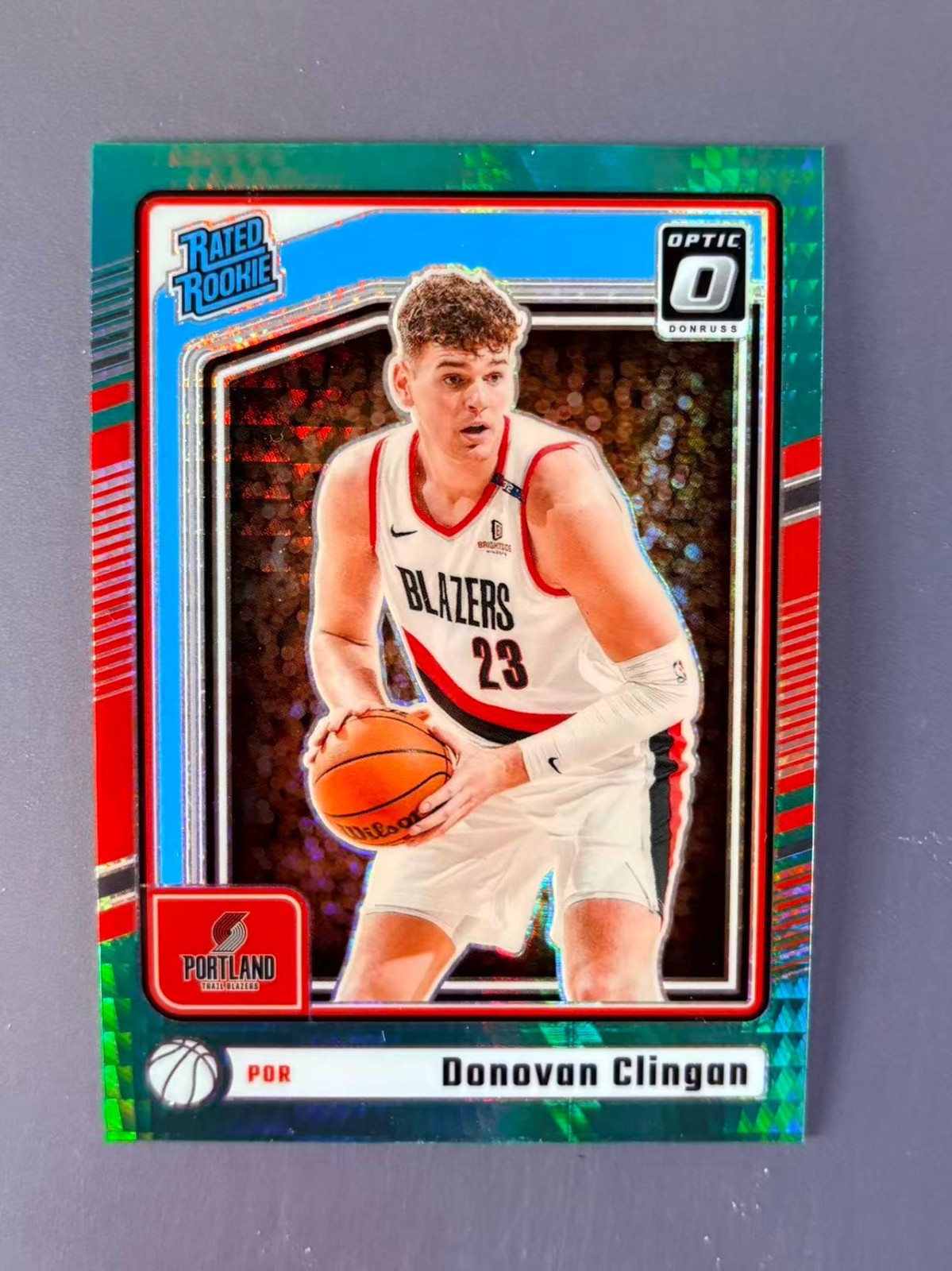 Donovan Clingan 2024-25 Panini Donruss Optic Hyper Green Prizm /249 RC #272