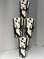 A Set of 4 Used Jack Skellington Plastic Cups Nightmare Before Christmas
