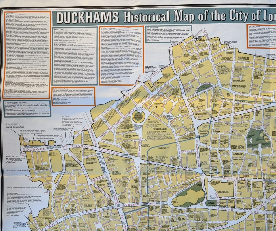 Historical Map Of The City Of London. 1960.  Duckhams Oils - Designed LJ Flux  - Image 3 of 4