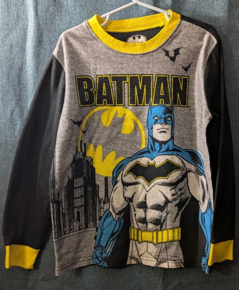 DC Comics Batman Pijama Top Niños Talla 8 Polar Camisa para Dormir Manga Larga Gotham Foto 4 de 4