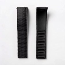 18-22mm Curved End Sailcloth FKM Rubber Watch Strap Quick Release Hybrid Band