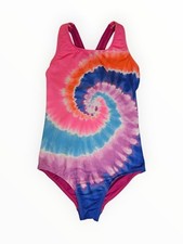 Lands' End Girls' Hot Pink Tie Dye Swimsuit 7
