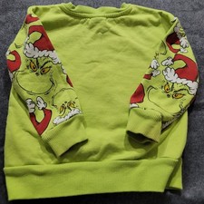 Kids The Grinch "Define Naughty" Green Glow Pullover Sweatshirt Size 3T