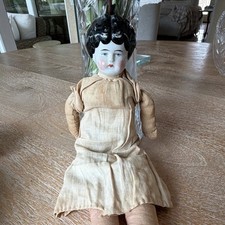 11  Antique German China Head Doll - cloth Hands  Feet