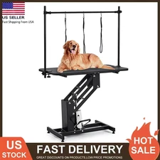 43.3" Hydraulic Pet Dog Grooming Table Max Load 350Lbs w/Adjustable Overhead Arm