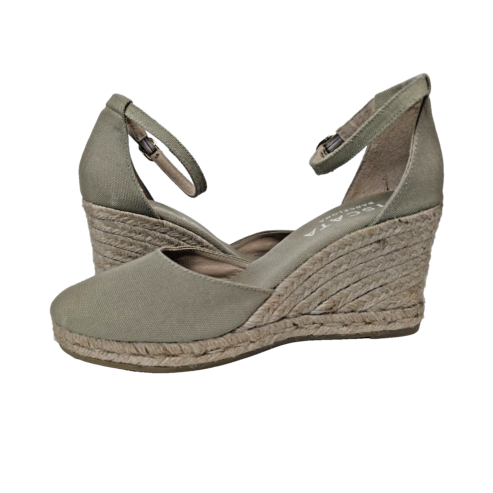 Viscata Estartit Limited Edition Canvas Espadrille Wedges Sage Green 40 US 9