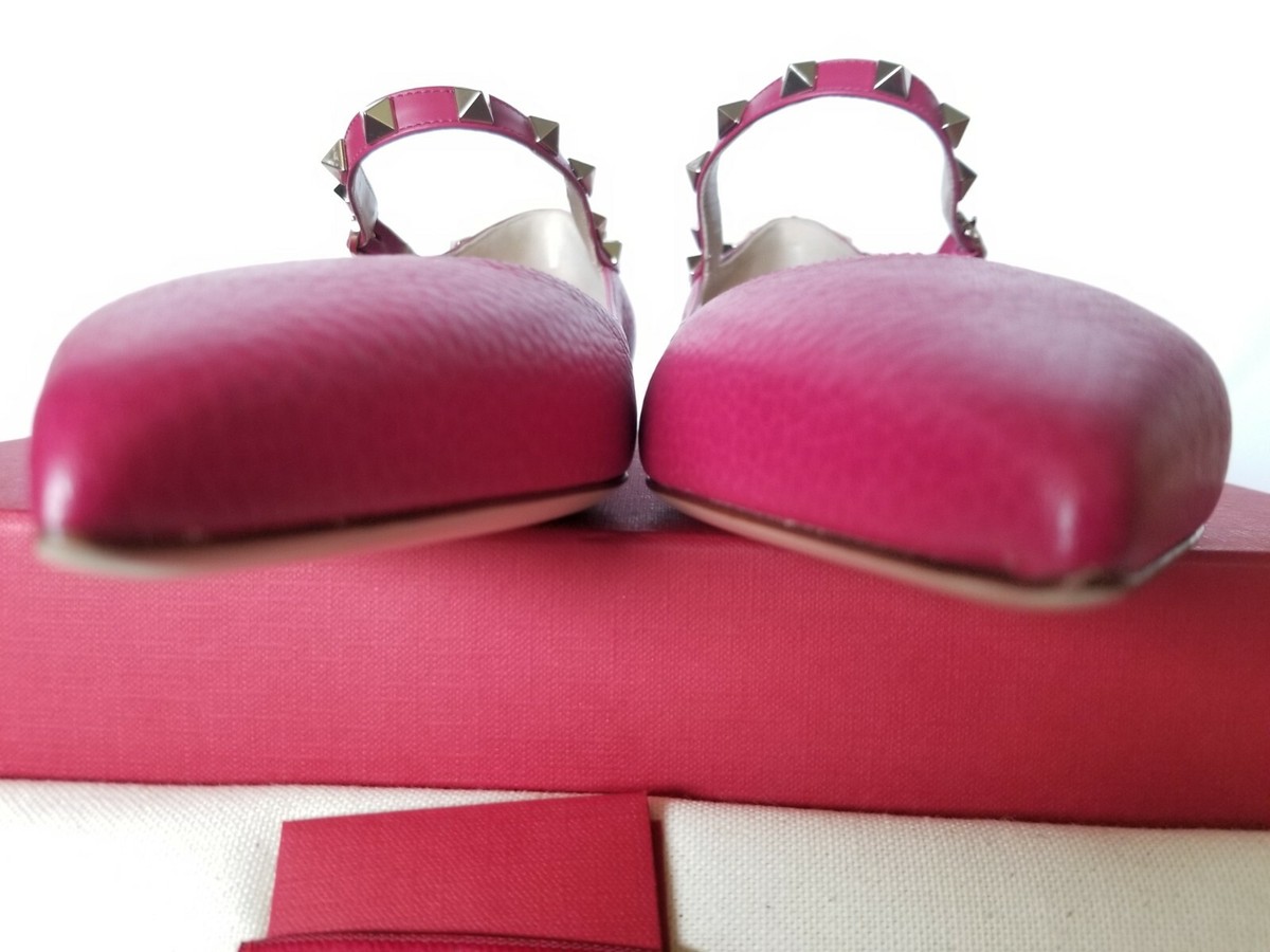 Red Valentinoヴァレンティノ❤︎ PUMP WITH STARS 37 100% AUTHENTIC VALENTINO GARAVANI ANKLE STRAP RED LEATHER