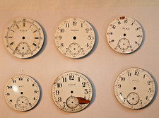 Elgin and Waltham Porclean Pocket watch Dials lot of 6 dials