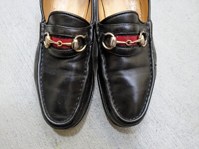 Gucci Horsebit Loafers Men 8 Black Leather Dress Shoes Italy  display picture 2