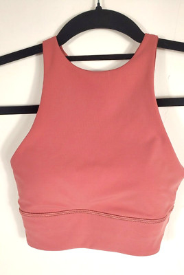 LULULEMON Sports Bra High Neck Criss Cross Back Brier Rose XS