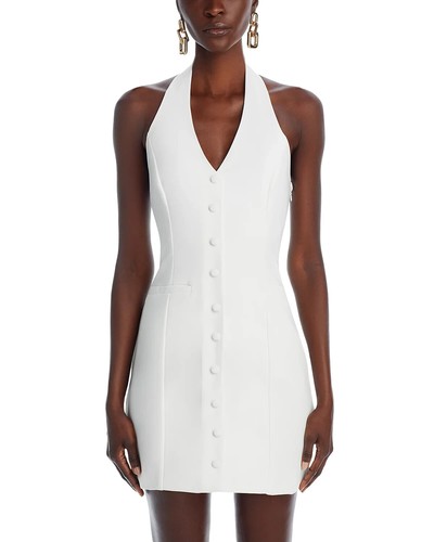 Aqua L35217 Womens White Halter Mini Sheath Dress Size S