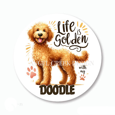 Life is Golden with a Doodle Stickers Dog Goldendoodle Favors Envelope Seals