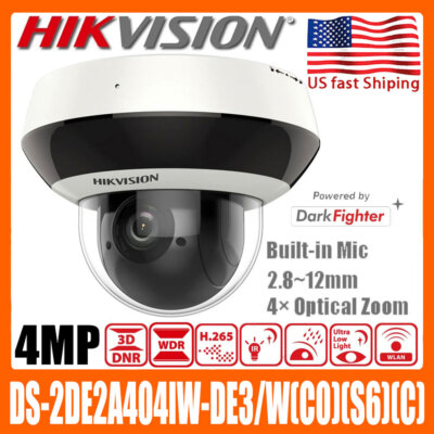 Hikvision DS-2DE2A404IW-DE3/W(C0)(S6)(C) 4MP 4x Zoom Wi-Fi PTZ IR IP Camera USA