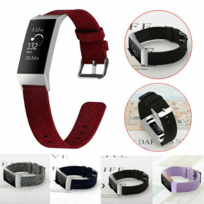 Sport Nylon Fabric Wrist Strap Woven Watch Bands For Fitbit Charge 3 / 4