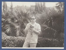 Handsome Guy with Glasses and a Soviet Camera Soviet Vintage Photo USSR