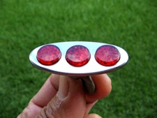 VINTAGE Oval Triple RED Reflector Vintage Hot RAT Rod HARLEY INDIAN