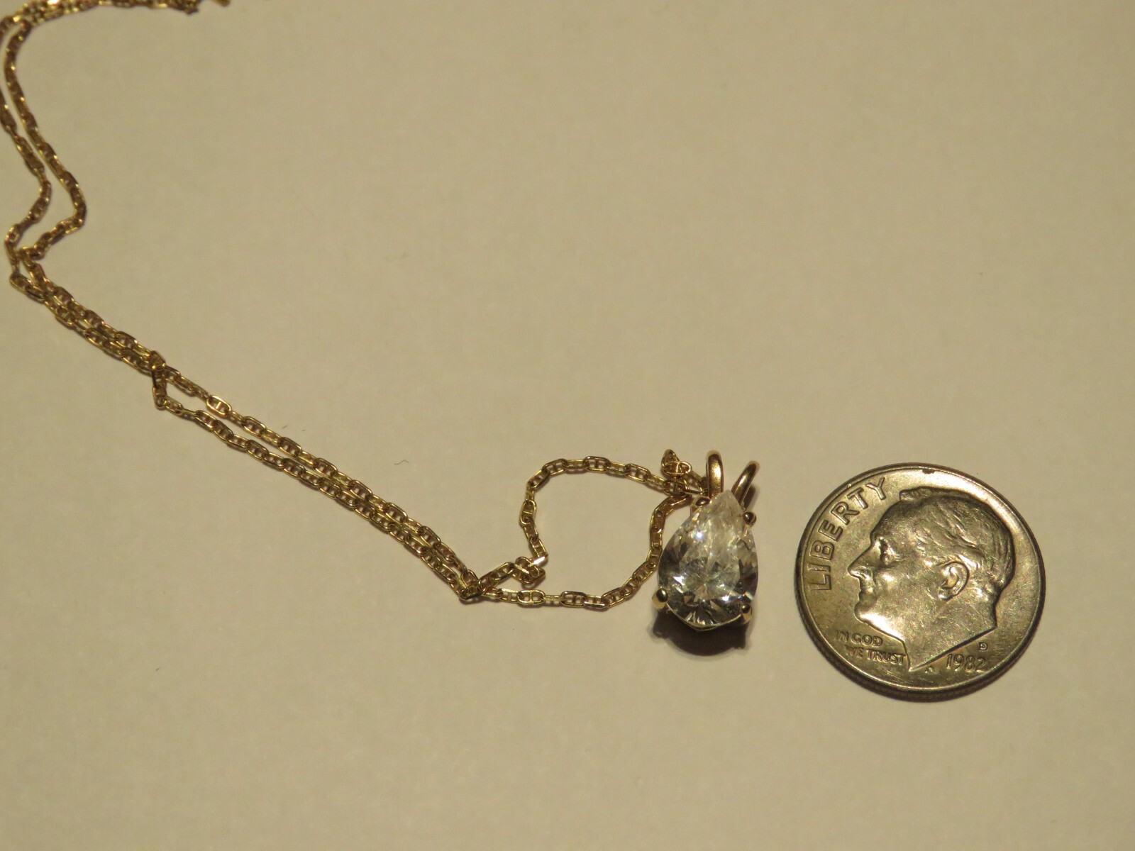 Solid 14K Yellow Gold Solitaire Simulant Solitair… - image 4