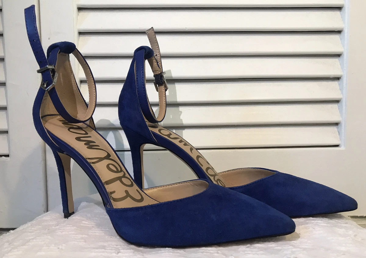 Sam edelman top blue suede heels