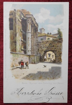 ITALY - ROME / FORUMS VON NERVI / ARTIST SIGNED POSTCARD / 1900
