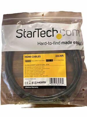 Startech 6' HDMI to DVI Digital Video Cable - Black