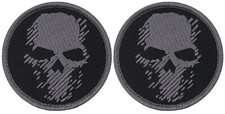 Ghost Skull Recon Wildlands Embroidered Morale Patch  2PC HOOK BACKING 3"x3"