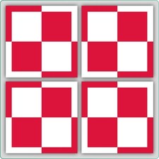 4 x Pegatinas Autoadhesivas Bandera de la Fuerza Aérea Polaca Coche Furgoneta Camión