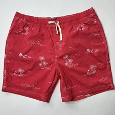 Johnnie O Swim Shorts Mens XL Siesta Red Nylon Lined Pockets Trunks Stretch