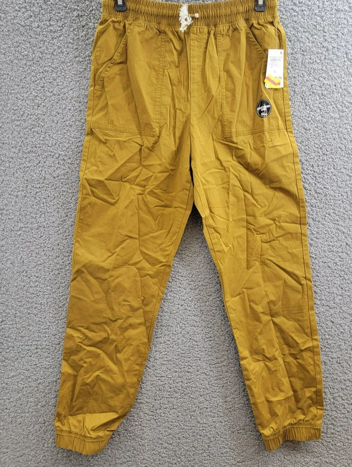 Pantalones de chándal Epic Threads de sarga para niños L inglés mostaza cintura elástica tirar Foto 2 de 4
