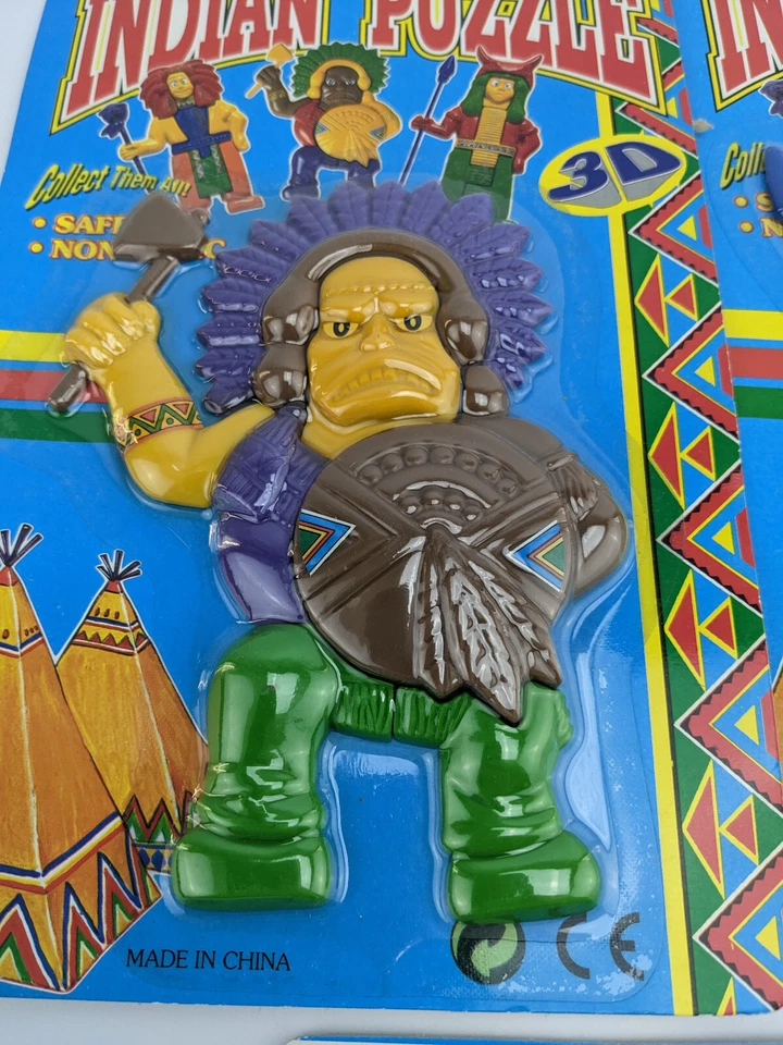 Lot of 9 Indian Aztec Mayan Chief Shaman Guard Warrior 3D Puzzle school project - Image 3 of 4