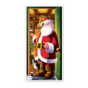 Santa Door Cover Decoration Christmas July Party Holiday Season