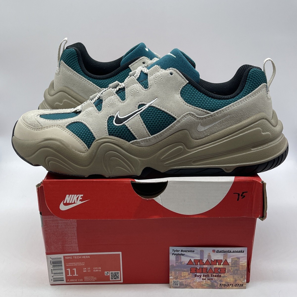 Size 11 - Nike Tech Hera Light Orewood Geode Teal Tan Brown
