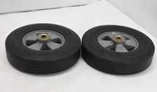 Unbranded 8" x 2.50" Flat Free Solid Rubber Tire w/ Poly Wheels Lot of 2