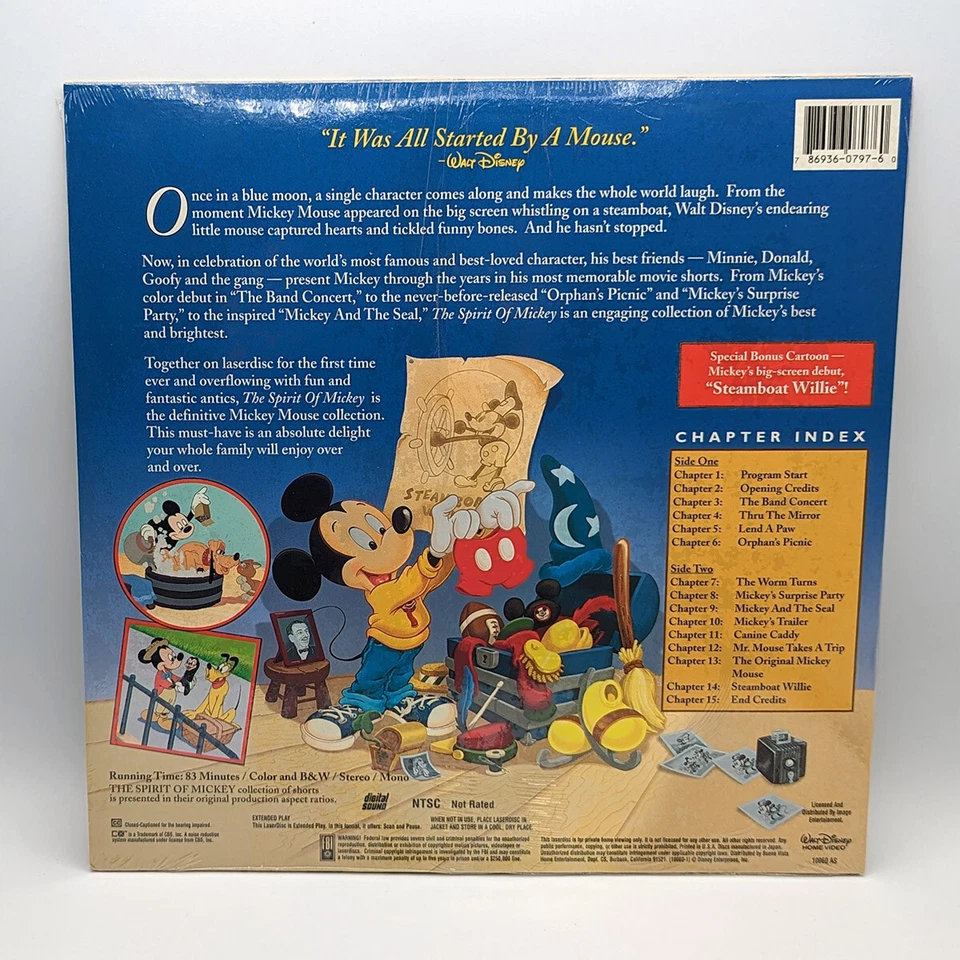 The Spirit of Mickey (1998) Walt Disney LD Laserdisc - 10060 AS / New Sealed - Image 2 of 3
