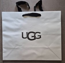 100 Stück UGG Papiertragetasche shopping bag weiß/schwarz 39x33 cm