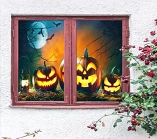 3D Moon Pumpkin A608 Window Film Print Sticker Cling Stained Glass UV Sinsin