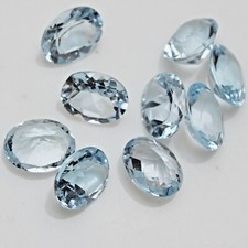 Wholesale Lot 8x6mm Oval Facet Cut Natural Blue Topaz Loose Calibrated Gemstone