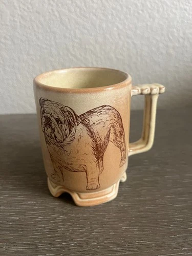 Vintage Frankoma Bulldog Pottery Coffee Mug