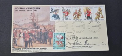 Australia 1985 Sudan Centenary Dual Franked Cover Brigadier Francis OBE Signed a - Image 1 of 2