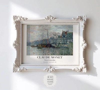 Claude Monet Poster Amsterdam 1874 Impressionismus Stadtansicht Vintage Kunst