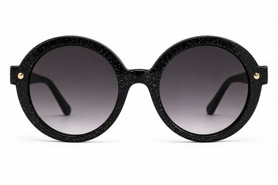 Kate Spade New York Black Glitter Round Sunglasses ZYA/G/S 807 55-22-140 NWT