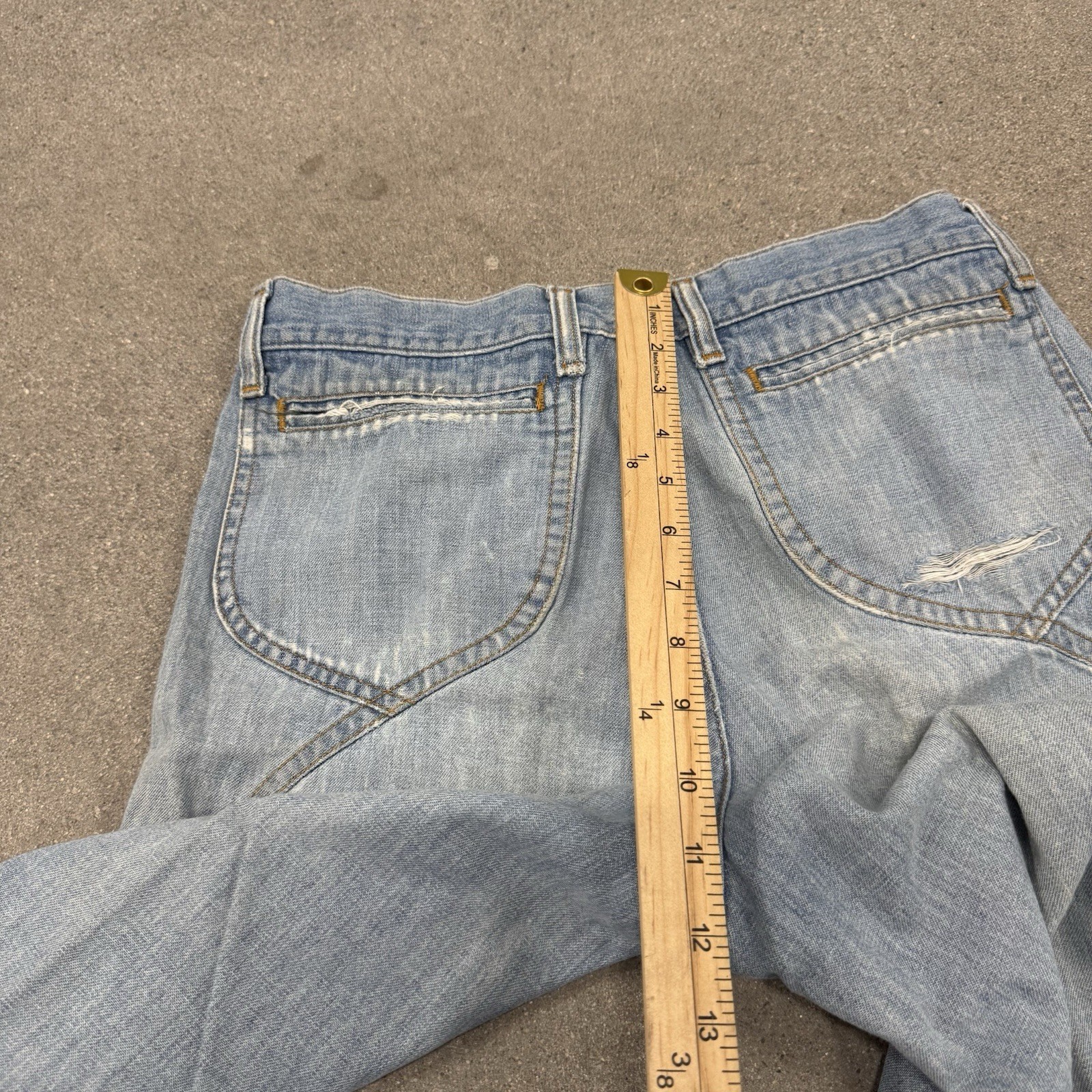 Vintage 70s Lee Bell Bottoms Flared Denim Hippy Jeans Sz fit 28x30 Flared USA thumbnail 10