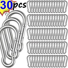 CARABINER CLIPS HOOKS HEAVY DUTY SPRING SNAP CLIP GYM CLIMBING SWING SCREW LOCK