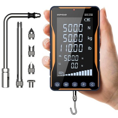Digital Force Gauge 500N Pro 110LB Large Screen Push Pull Testing Black GOYOJO