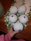 ANTIQUE Lightening Rod Milk Glass Balls