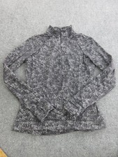 Lululemon Jacket Womens 12 Gray Fleece 1/2 Zip Thumbholes Athletic Running Yoga