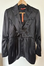 NWT Alice Olivia Black Silk Blazer Jacket Size Small