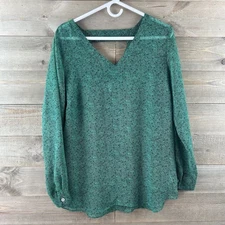 Cabi Womens Blouse Bountiful Floral Sheer 5208 Romantic Whimsical Flowery Medium