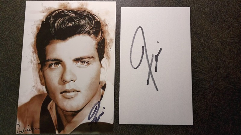 FABIAN FORTE Hand Signed Autograph 4X6 Photo & CARD -TEEN IDOL SINGER & ACTOR