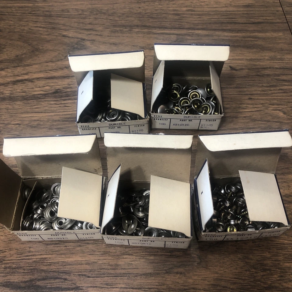 5 件开箱套装复古 Carr DOT 紧固件服装橡胶飞机船用扣钉 — 第 4/4 张图片